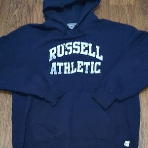 Russell Athletic Spell Out Navy Hoodie XL